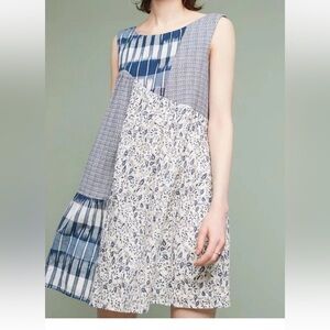 NWOT Holding Horses Anthropologie Ivy Patchwork Swing Dress Size s